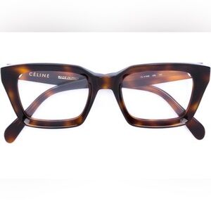 CELINE BOLD 3 DOTS RECTANGULAR FRAME TORTOISE AUTHENTIC WOMEN CL 41466/086/145